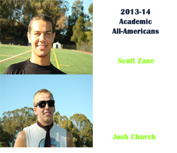 Scott Zane and Josh Church Named Academic All Americans