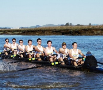 The Cal Maritime men's crew team competed in a tri meet in Sacramento