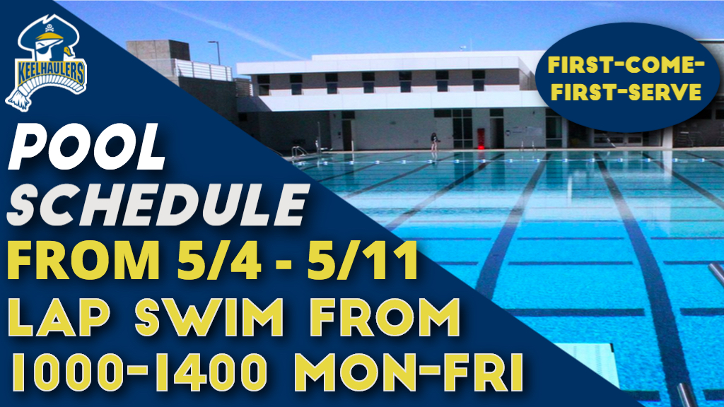 Lap Swims available Monday through Friday 1000-1400. First come first serve.