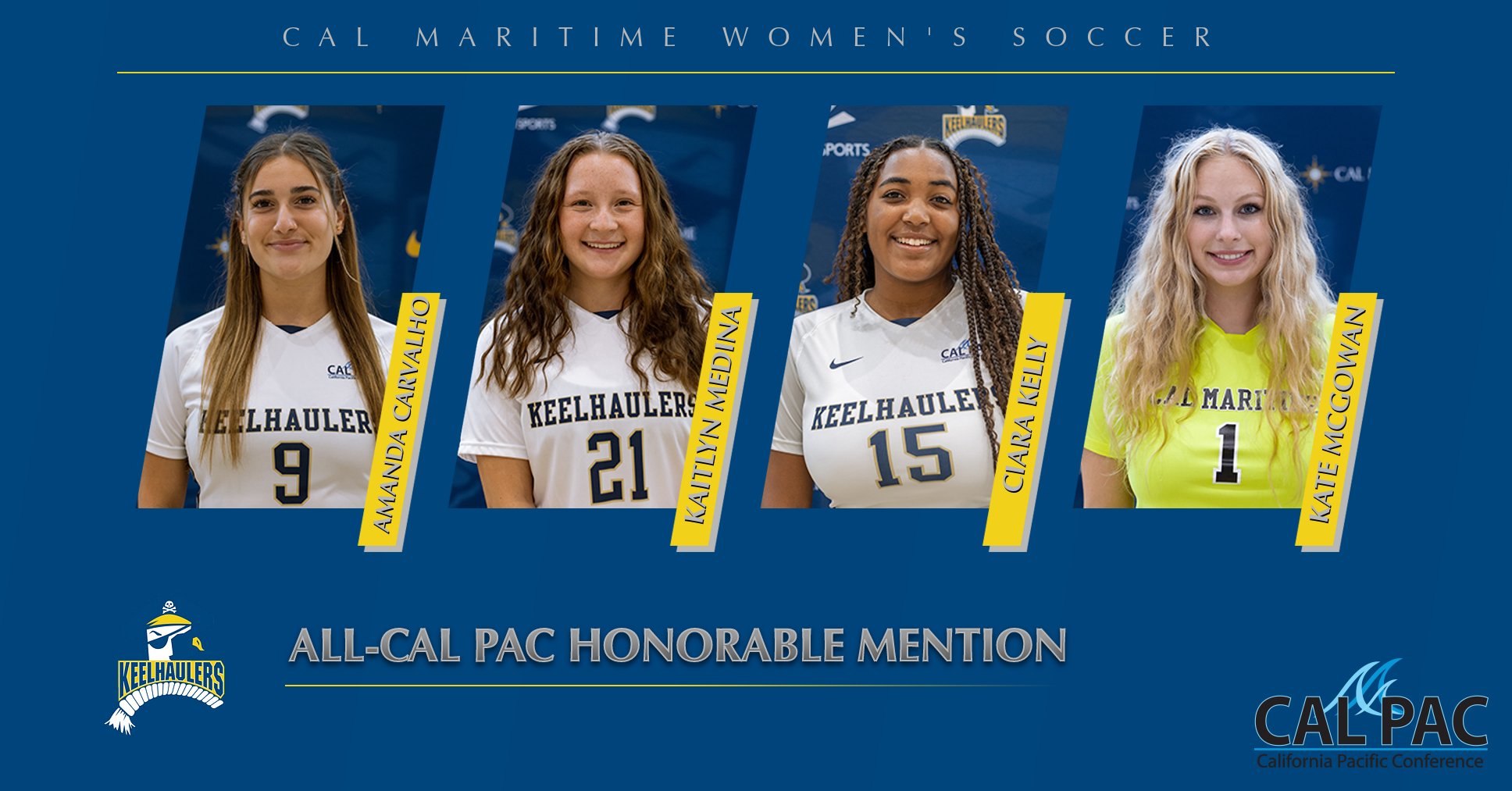 All-Cal Pac distinction bestowed to Amanda Carvalho, Kaitlyn Medina, Ciara Kelly and Kate McGowan